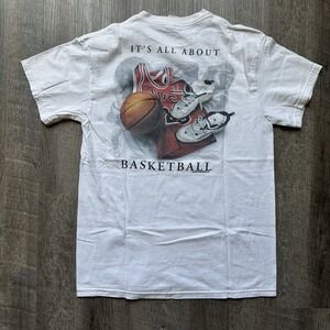 Vintage It's All About Basketball White Shirt Size M Jordan Bulls 23 MJ Nike